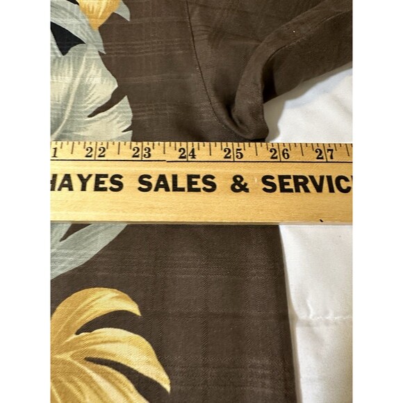 Tommy Bahama Shirt Mens XL Black Brown 100% Silk Hawaiian Aloha Floral Print - Picture 8 of 11